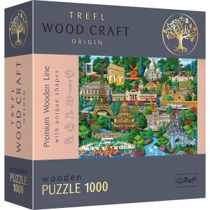Puzzle drewniane 1000 el - Francja znane miejsca