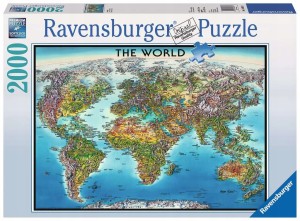 RAVENSBURGER PUZZLE 2000 el. Mapa świata 166831