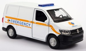 WELLY MODEL VW TRANSPORTER T6 VAN EMERGENCY 1:34