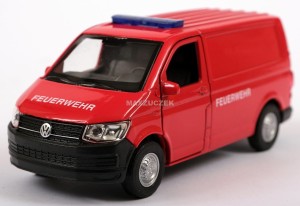 WELLY MODEL VW TRANSPORTER T6 VAN FEUERWEHR 1:34