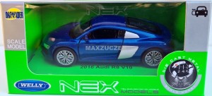 WELLY MODEL 2016 AUDI R8 V10 NIEBIESKIE 1:34