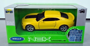 WELLY model 2012 CHEVROLET CAMARO ZL1 1:34 żółty