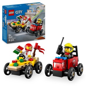 LEGO CITY 60458 Zestaw wyścigówek Pizza kontra wóz strażacki
