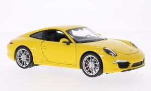 Welly model PORSCHE 911 Carrera S yellow 1:24