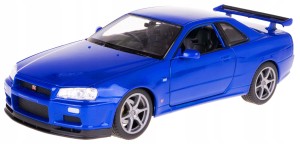 Welly model Nissan Skyline Gt-R R34 1:24 niebieski