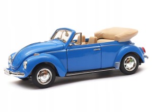 Welly model Volkswagen Beetle 1:24 kabriolet niebieski