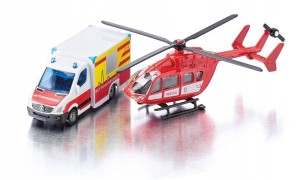 SIKU 1748 MERCEDES-BENZ AMBULANS I HELIKOPTER RATUNKOWY