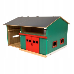 Kids Globe 610816 WARSZTAT Z HAKIEM GARAŻ Z DRZWIAMI DREWNIANY 1:32